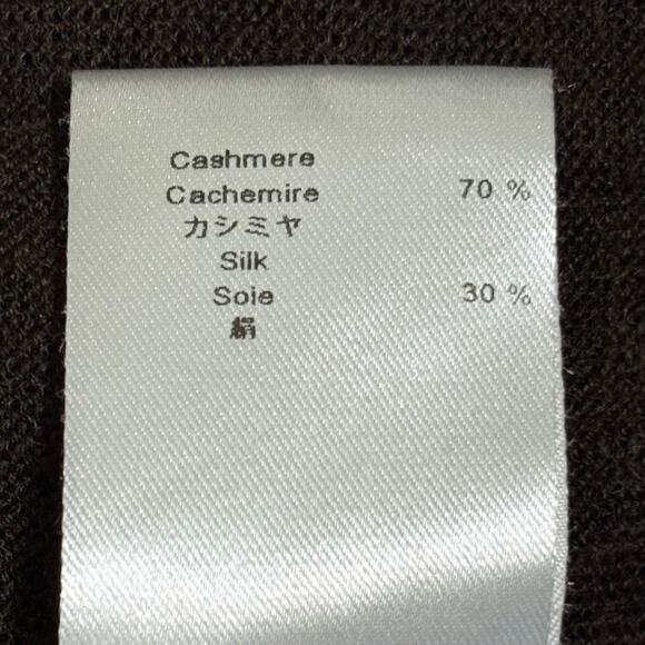 Anne Fontaine Chocolate Brown Cashmere Silk Ruffle Cardigan VTG Y2K 38 EU - Picture 6 of 6